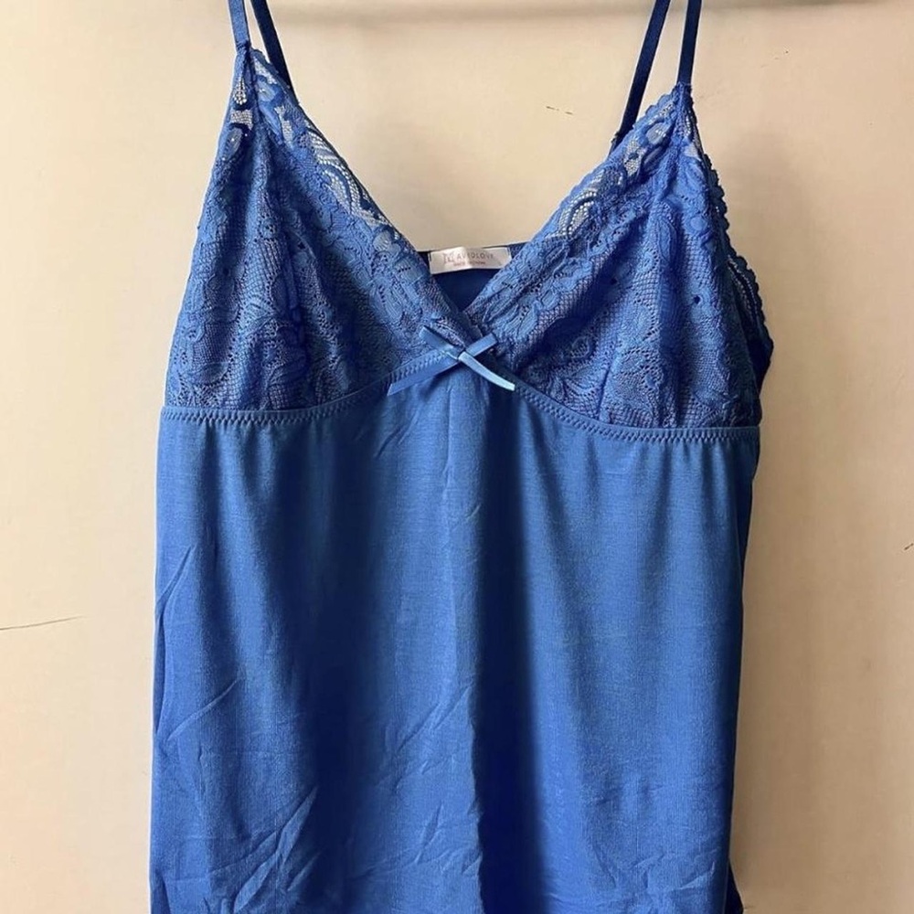 Chic Blue Lace Camisole